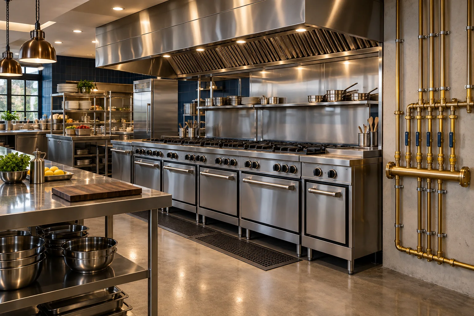 Commercial Kitchen Gas Setup